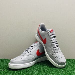 Nike Court Vision Low Next Nature Men's 8 Sneakers DH2987-004 Gray/White~Red